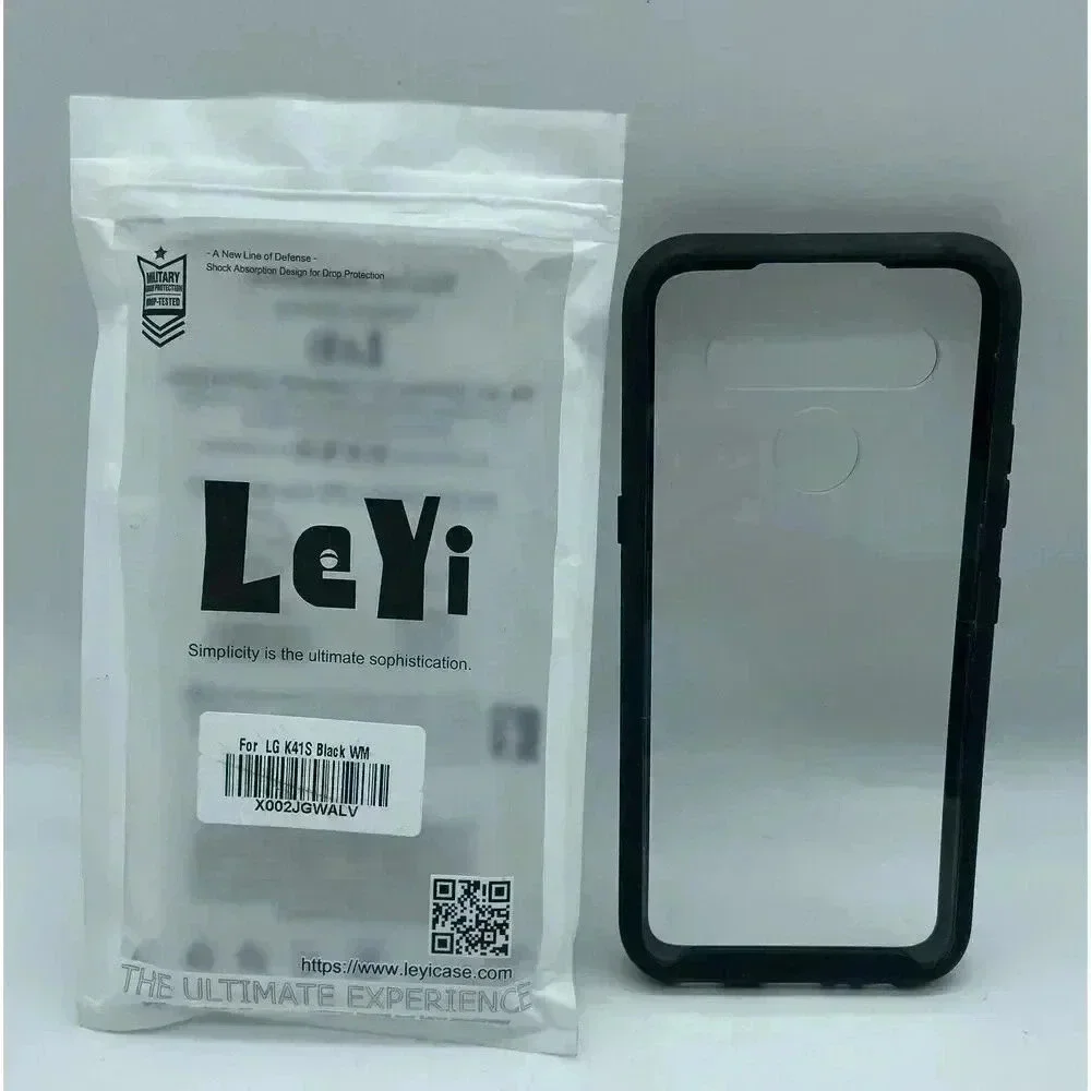 LeYi Fullbody Hybrid Bumper Case for LG‎ K41S Shockproof Rugged Black & Clear
